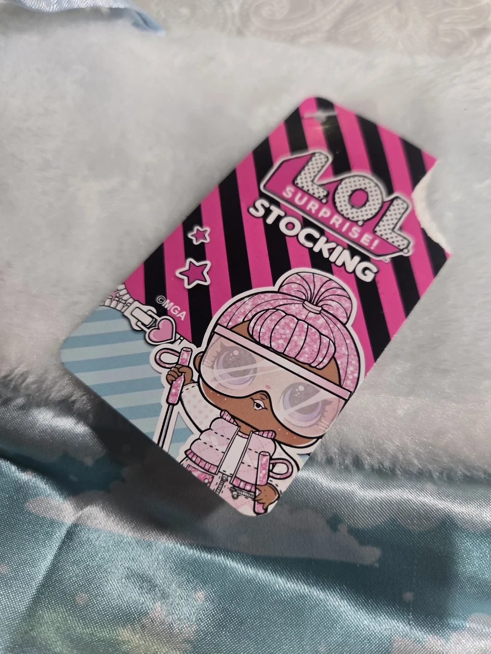 LOL Christmas Stocking Kids Holiday Gift Ski Girls Dolls Blue Pink